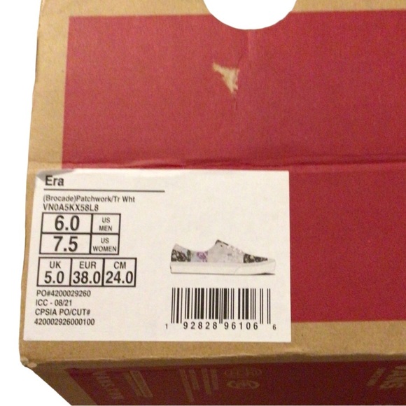 • New Vans Era Brocade *Multi HP* Patchwork NEW Size 7.5 Cream Multicolor Shoes - Picture 12 of 17